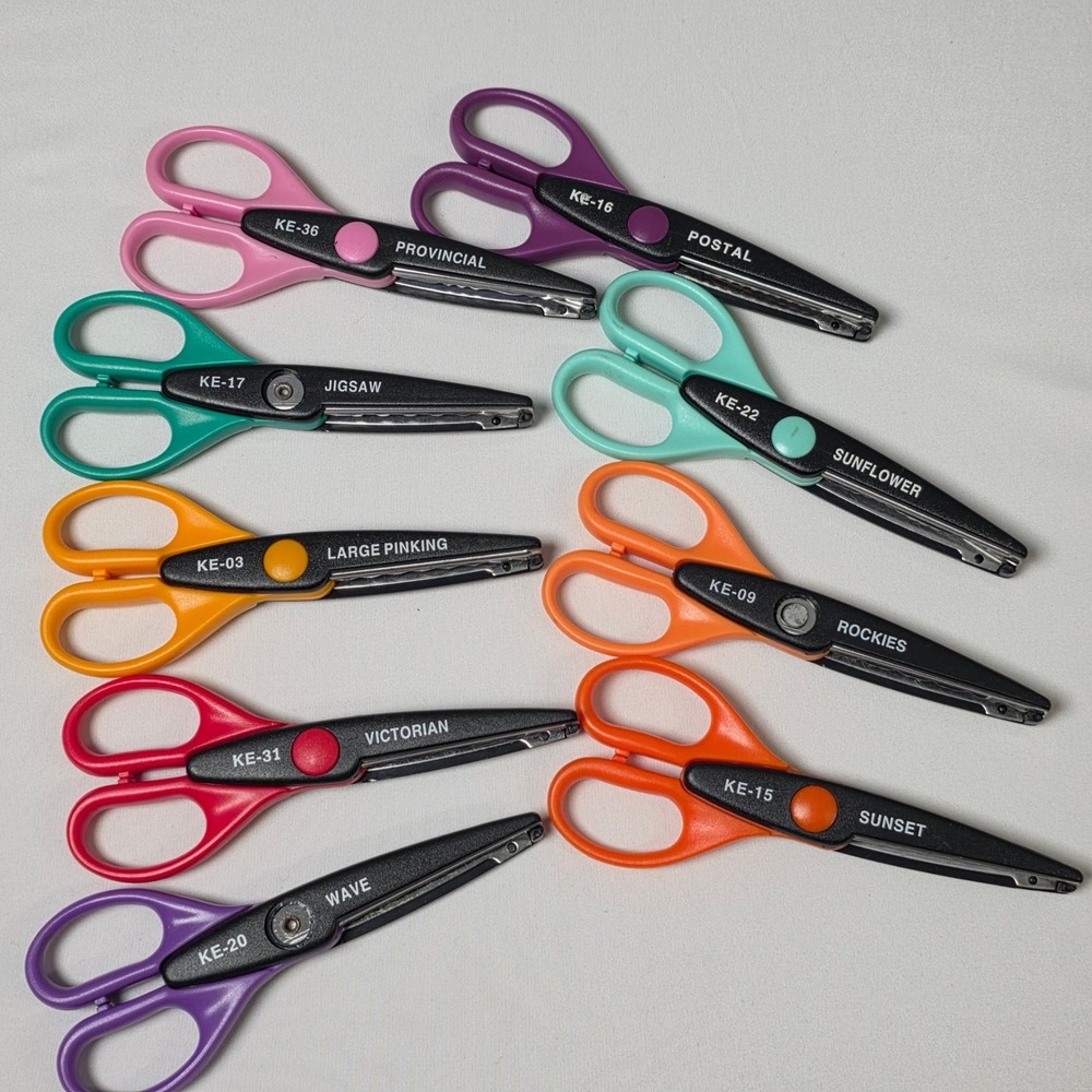 Kraft Edgers Decorative Paper Scissors Set 9pc Scrapbooking Craft Edging Tools